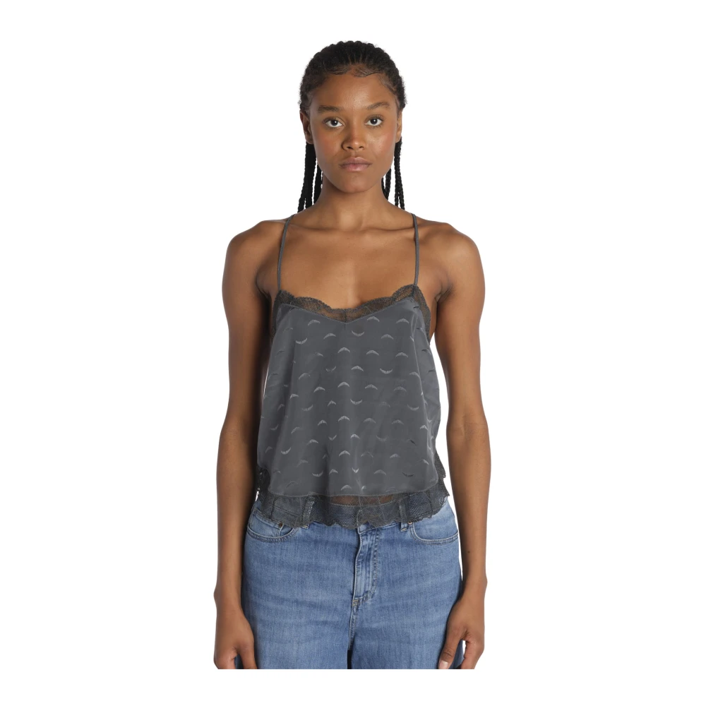 Zadig & Voltaire Blauwe Kant Top Claudy JAQ Blue Dames