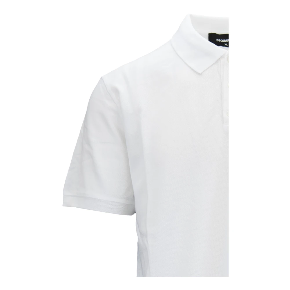 Dsquared2 Heren Knoop Polo Shirt White Heren