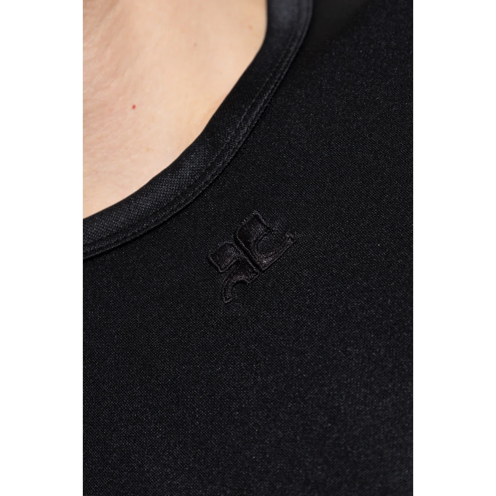 Courrèges Mouwloos T-shirt Black Heren