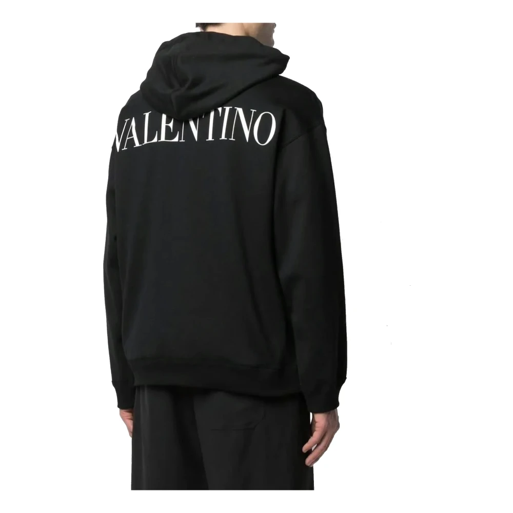 Valentino Katoenen sweatshirt met bloemenborduursel Black Heren