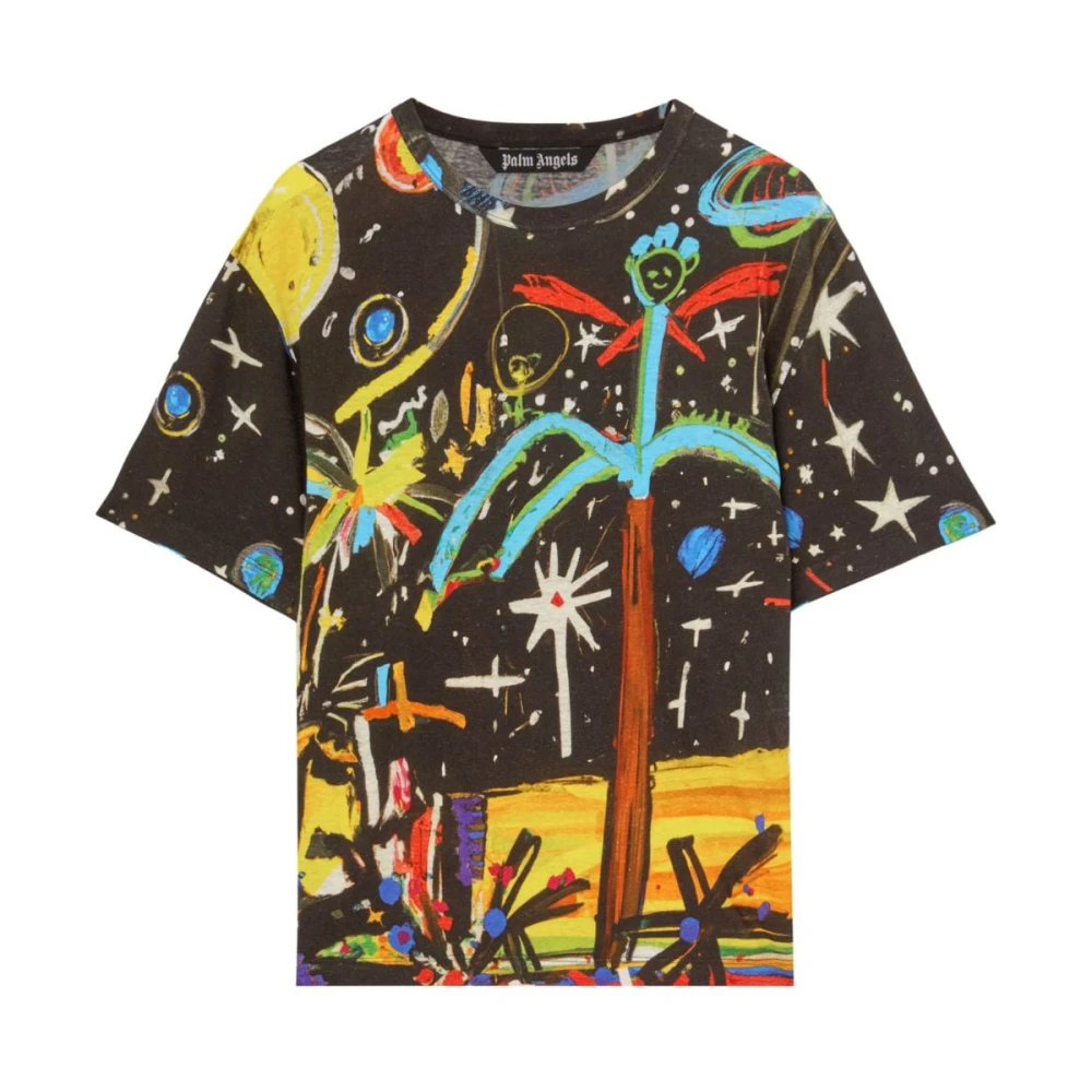 Palm Angels Starry Night Zwart Multi T-Shirt Multicolor Heren