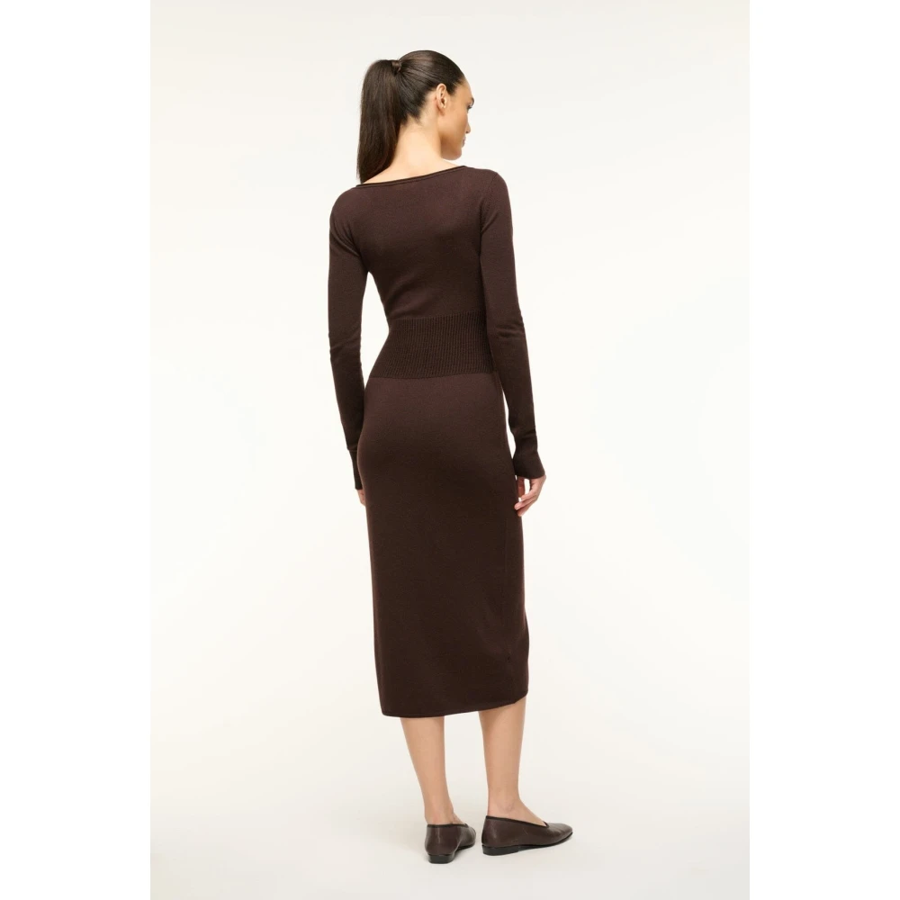Staud Scoop Neck Sweater Jurk Brown Dames