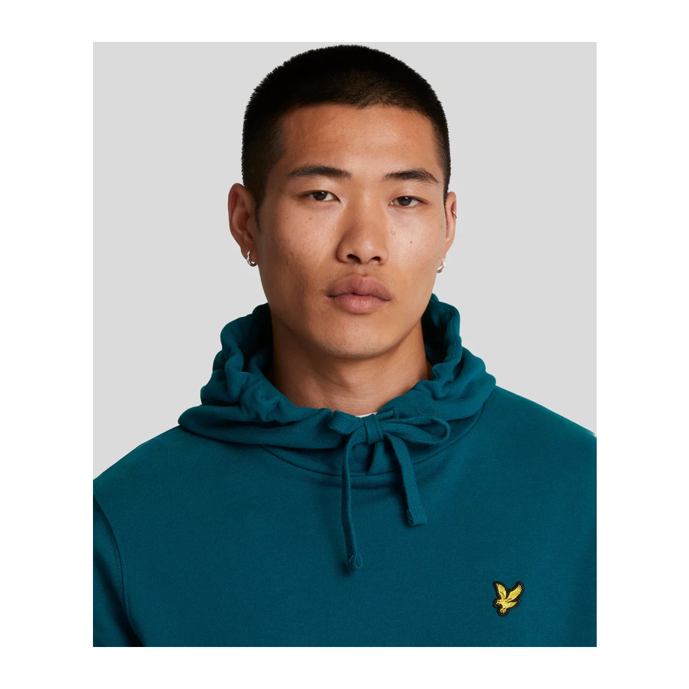 Lyle & Scott Navy Blauwe Hoodie met Adelaar Logo Blue Heren