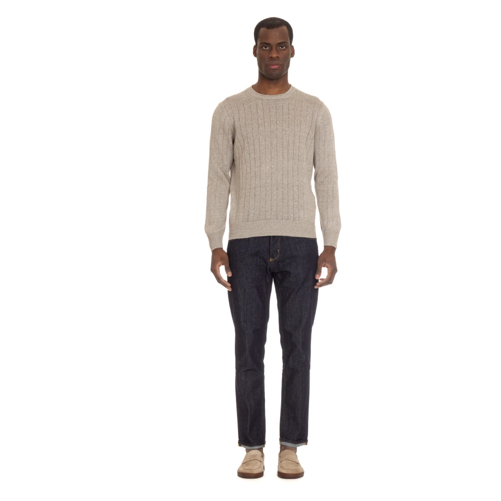 Gran Sasso Round-neck Knitwear Beige Heren