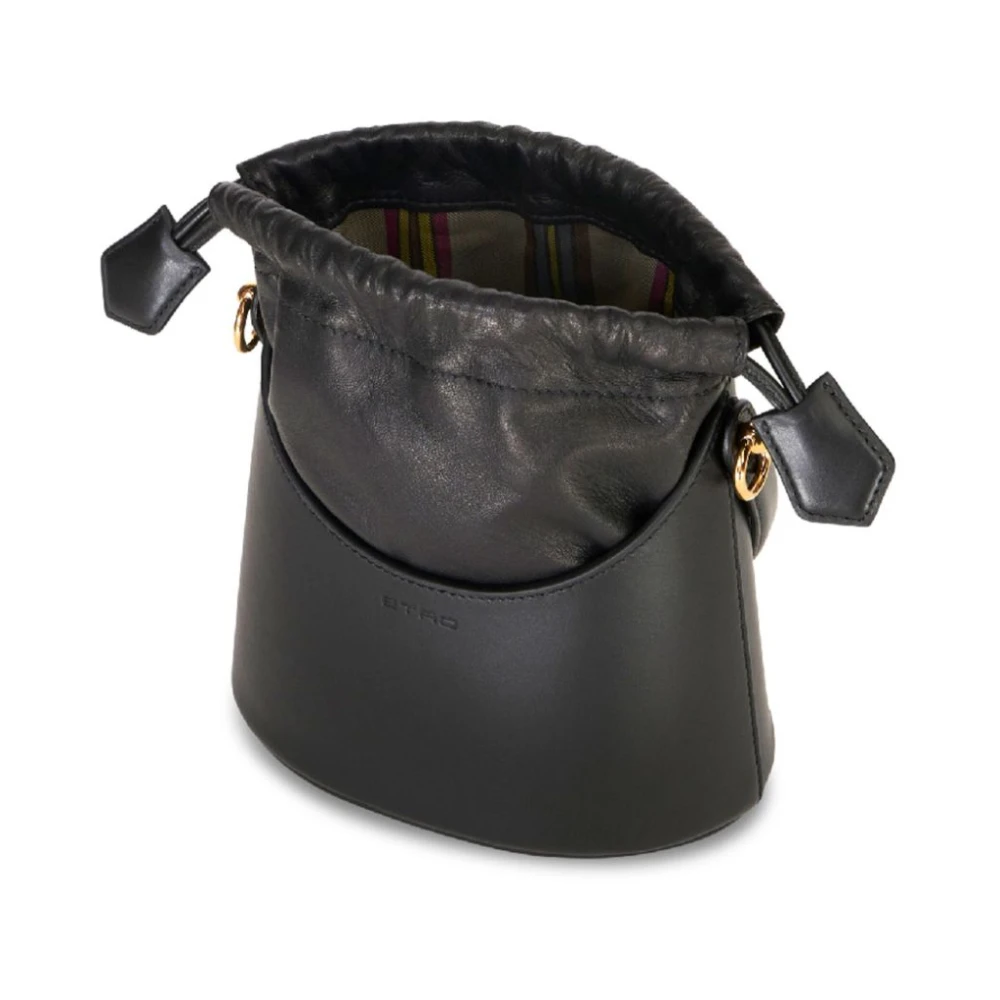 ETRO Saturno Leren Bucket Tas Black Dames