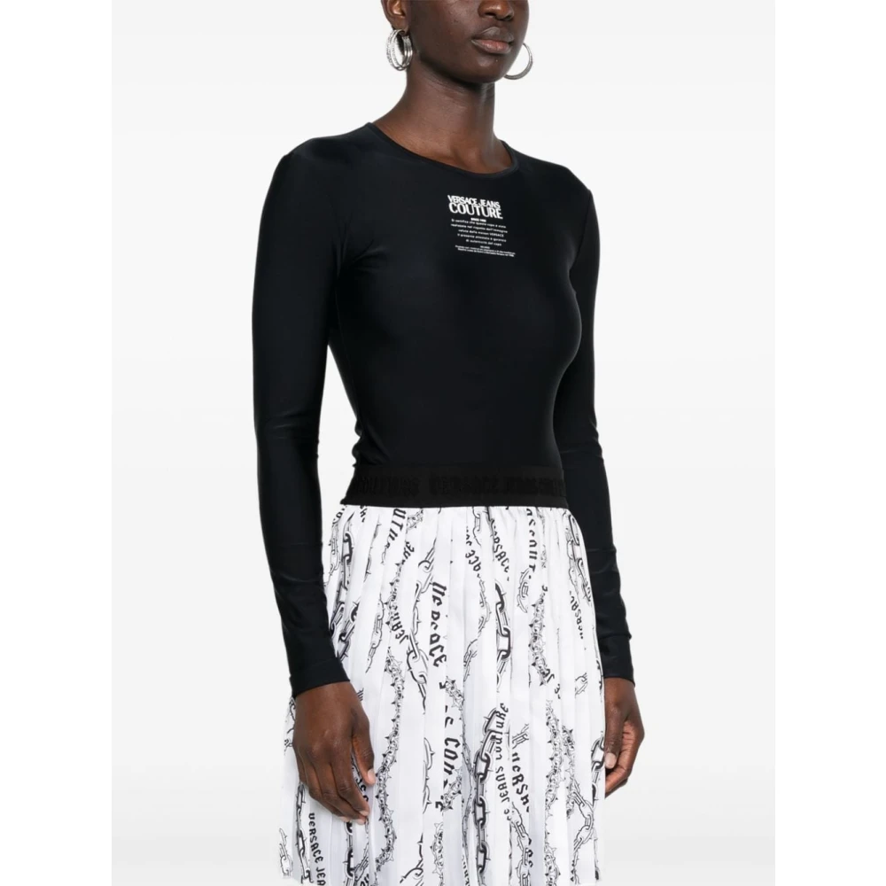 Versace Jeans Couture Zwarte Topwear voor Vrouwen Aw24 Black Dames