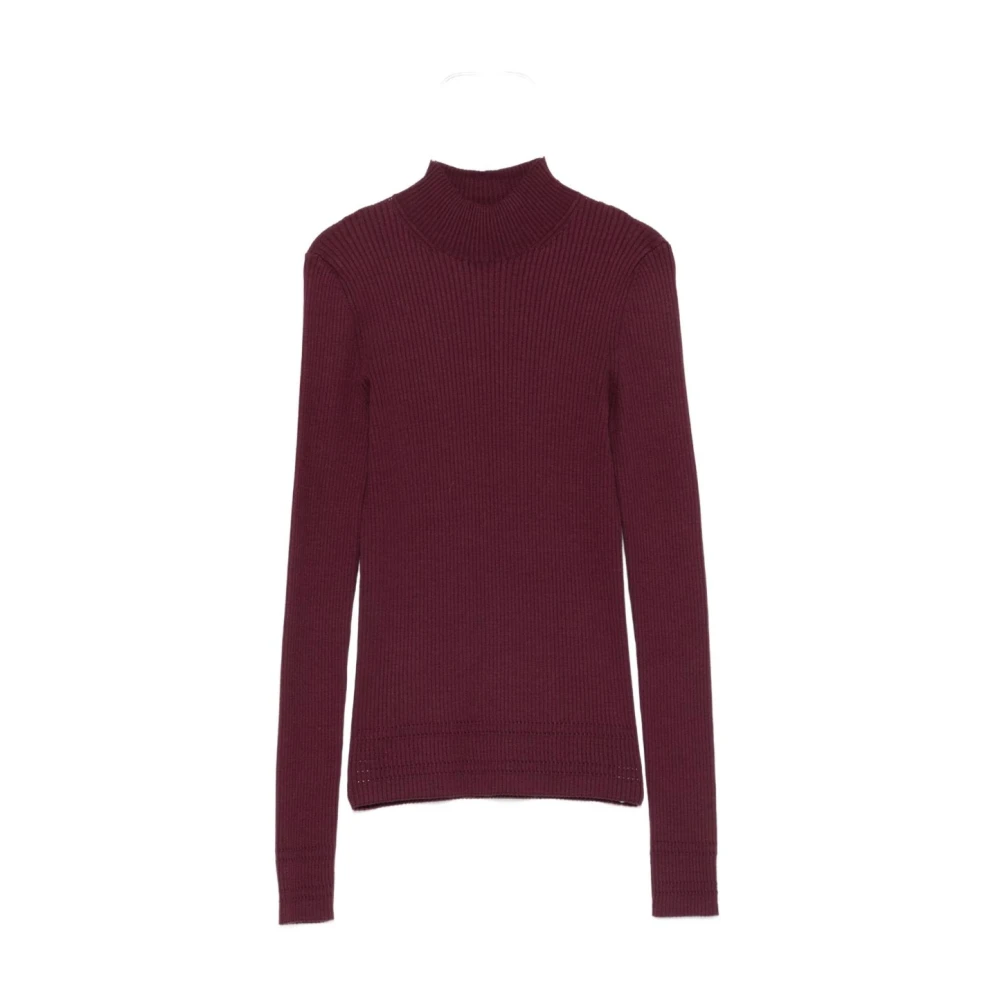 Twinset Women's Brown Turtlenecks, L, Bordeaux Jumper Aw25 Stylish Comfortable