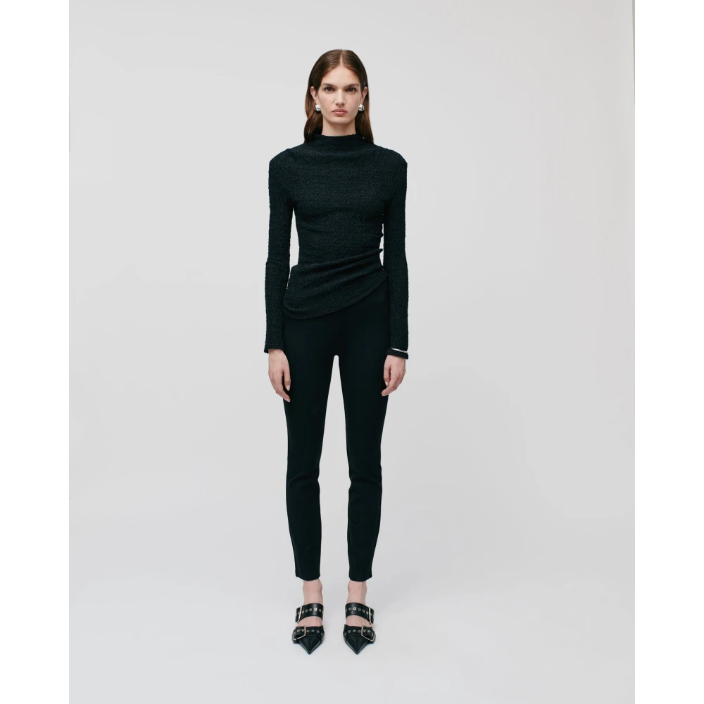 IVY OAK Zwarte Gebreide Leggings met Ritssluiting Black Dames