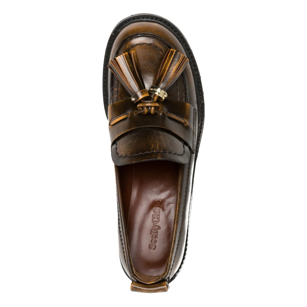 See by Chloé Skyie Leren Loafers Brown Dames