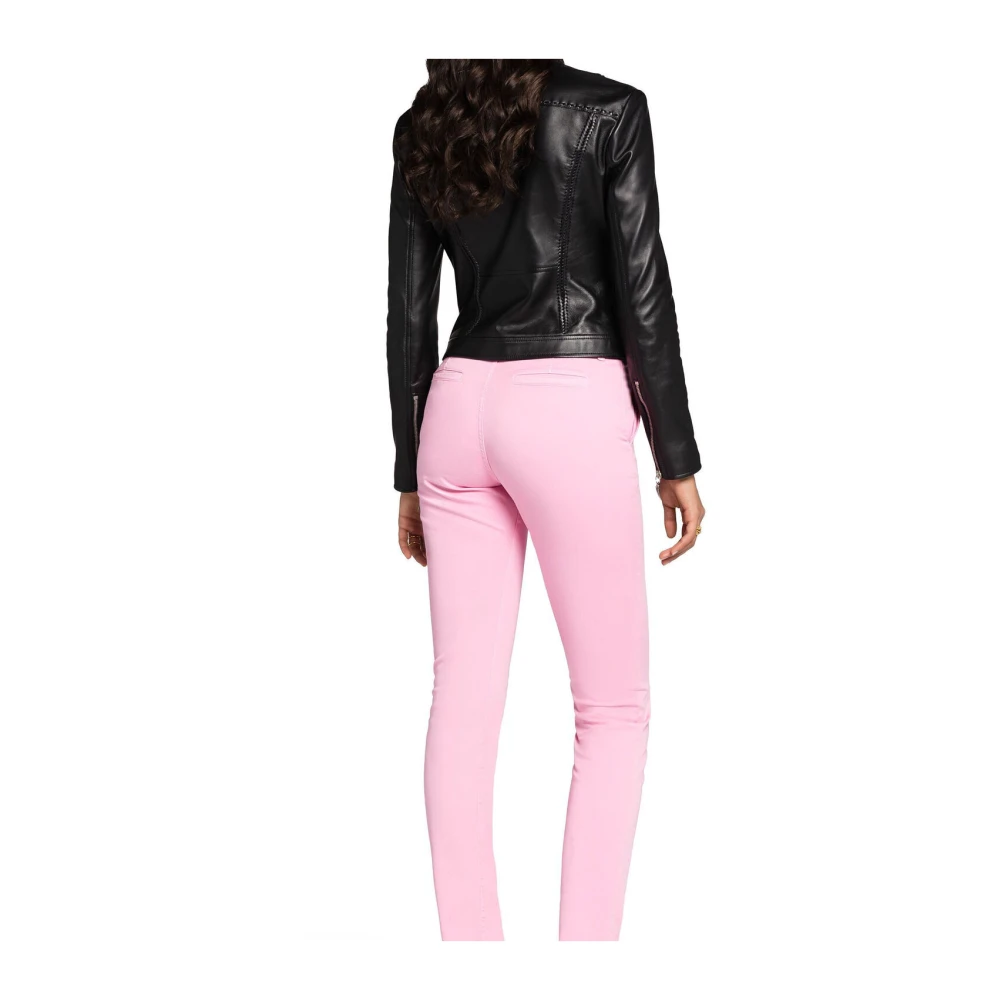 Roberto Cavalli Mid-rise Skinny-Leg Trousers Pink Dames