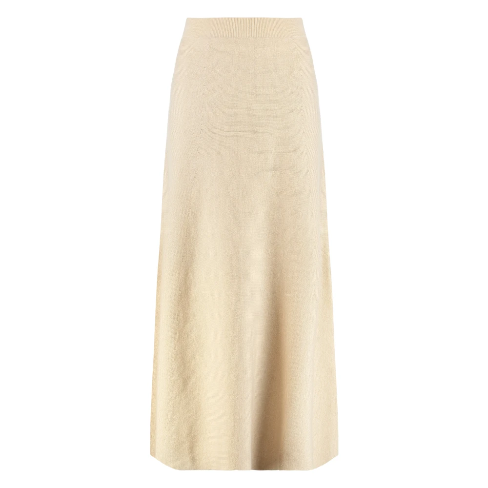Max Mara Women's Beige Midi Skirts, M, Flared Skirt