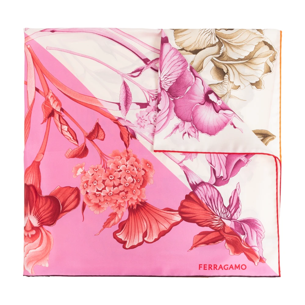 Salvatore Ferragamo Zijden sjaal met bloemenpatroon Multicolor Dames