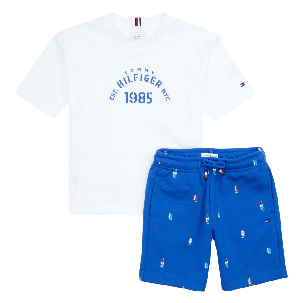 Tommy Hilfiger Boys T-Shirt and Shorts Set in Blue and White, Size 3 Years - Image 3