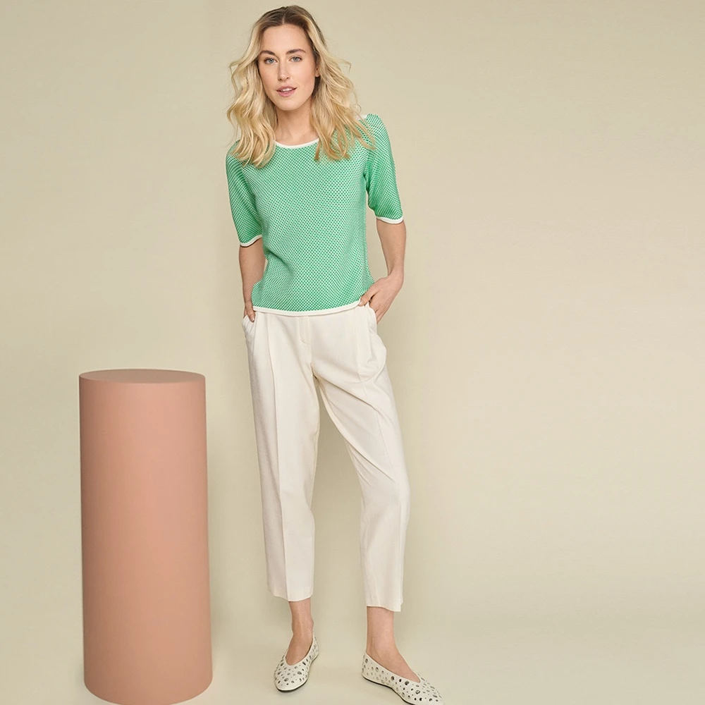 Marie Méro Linnenmix Geplooide Broek Beige Dames
