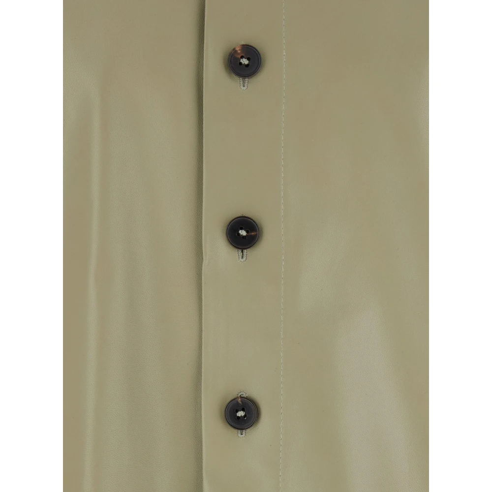 Arma Lush Groen Shirt Klassieke Kraag Leren Knopen Green Heren