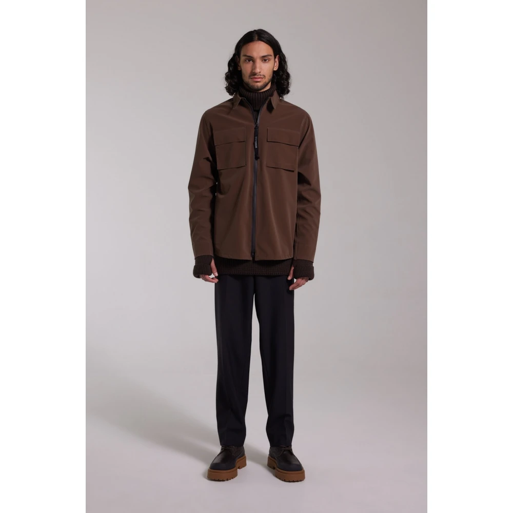 Stutterheim Waterdicht Met Rits Overshirt Brown Heren