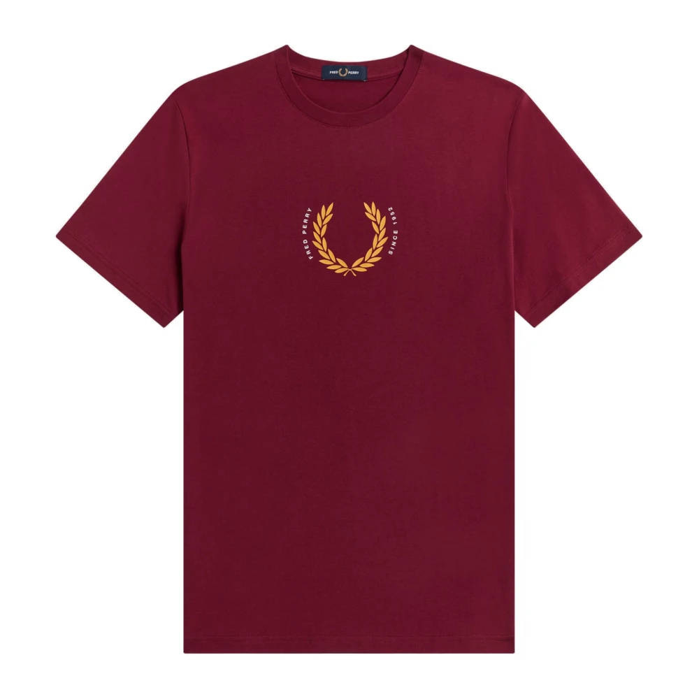 Fred Perry Laurel Crown Geëmbosseerd T-Shirt Red Heren