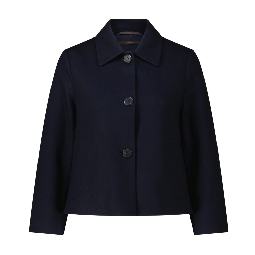 Windsor Klassisk Blazer med Skjortkrage Blue, Dam