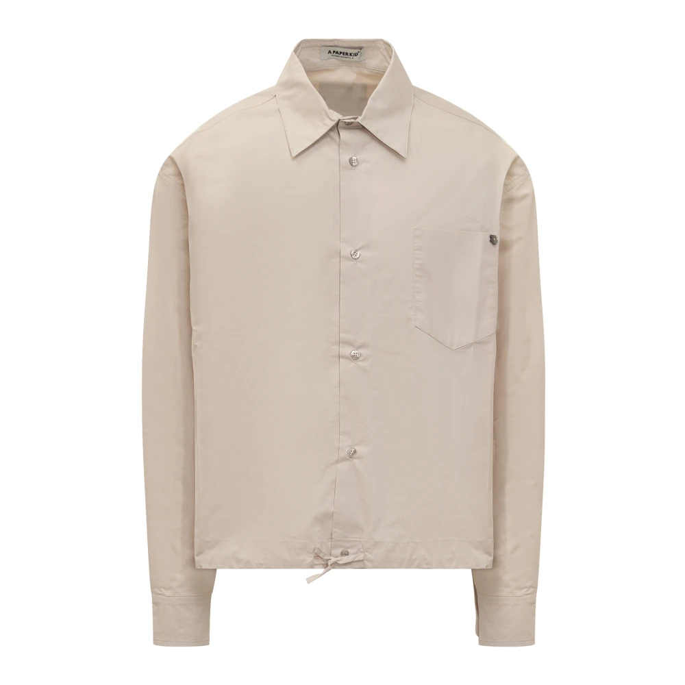 A Paper Kid Popeline Overhemd Beige Heren