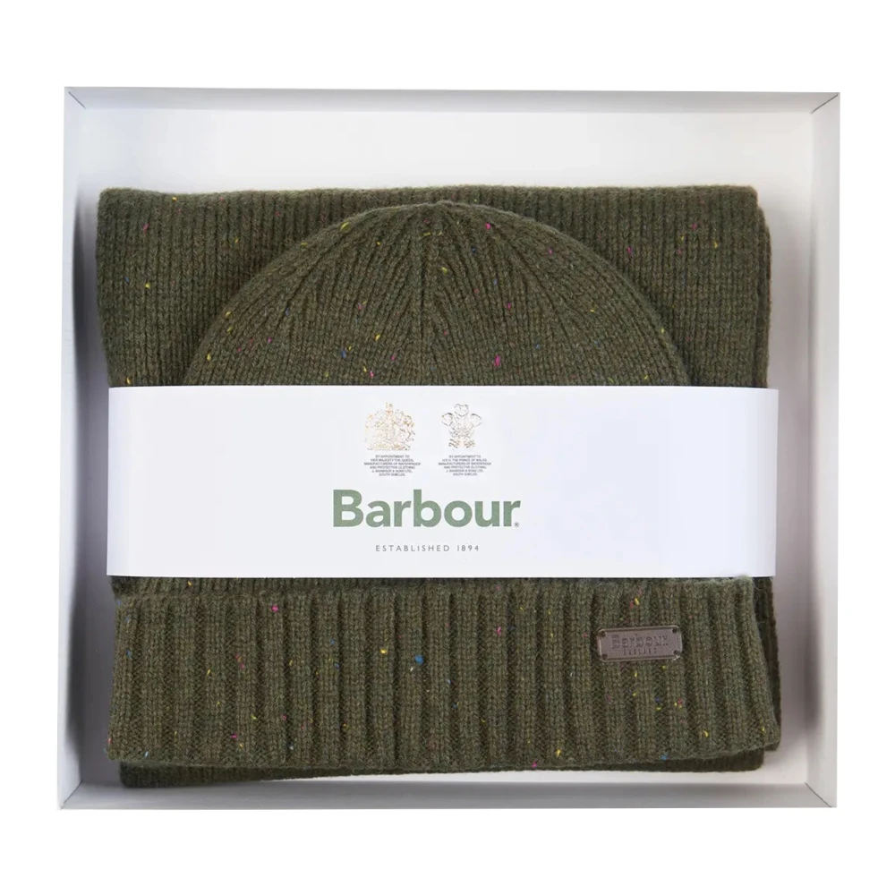 Barbour Uomo Verde - Set Berretto E Sciarpa Carlton - Accessories - One Size