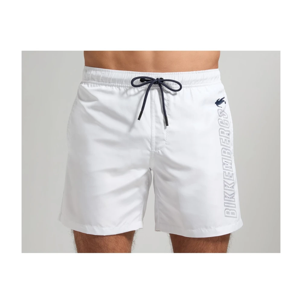 Bikkembergs Zijlogo Zwemshorts Wit White Heren