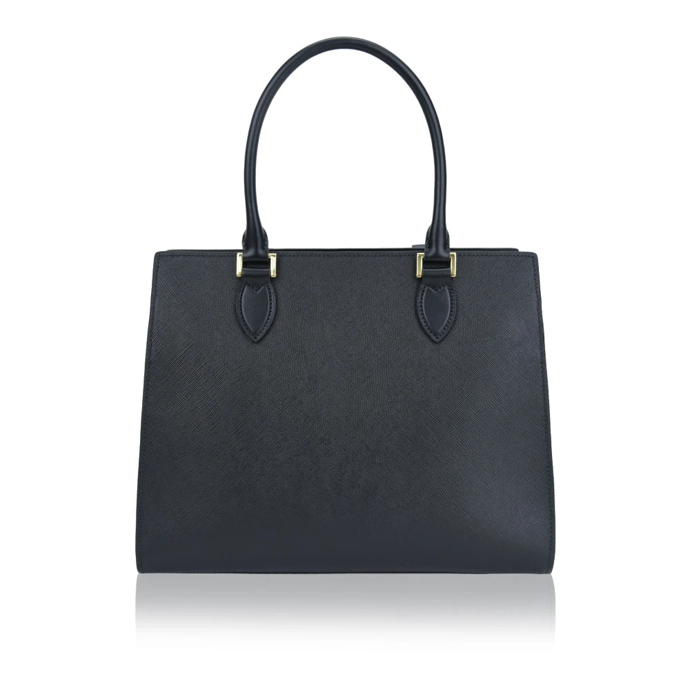 Prada Stijlvolle leren schoudertas magnetische knoop Black Dames