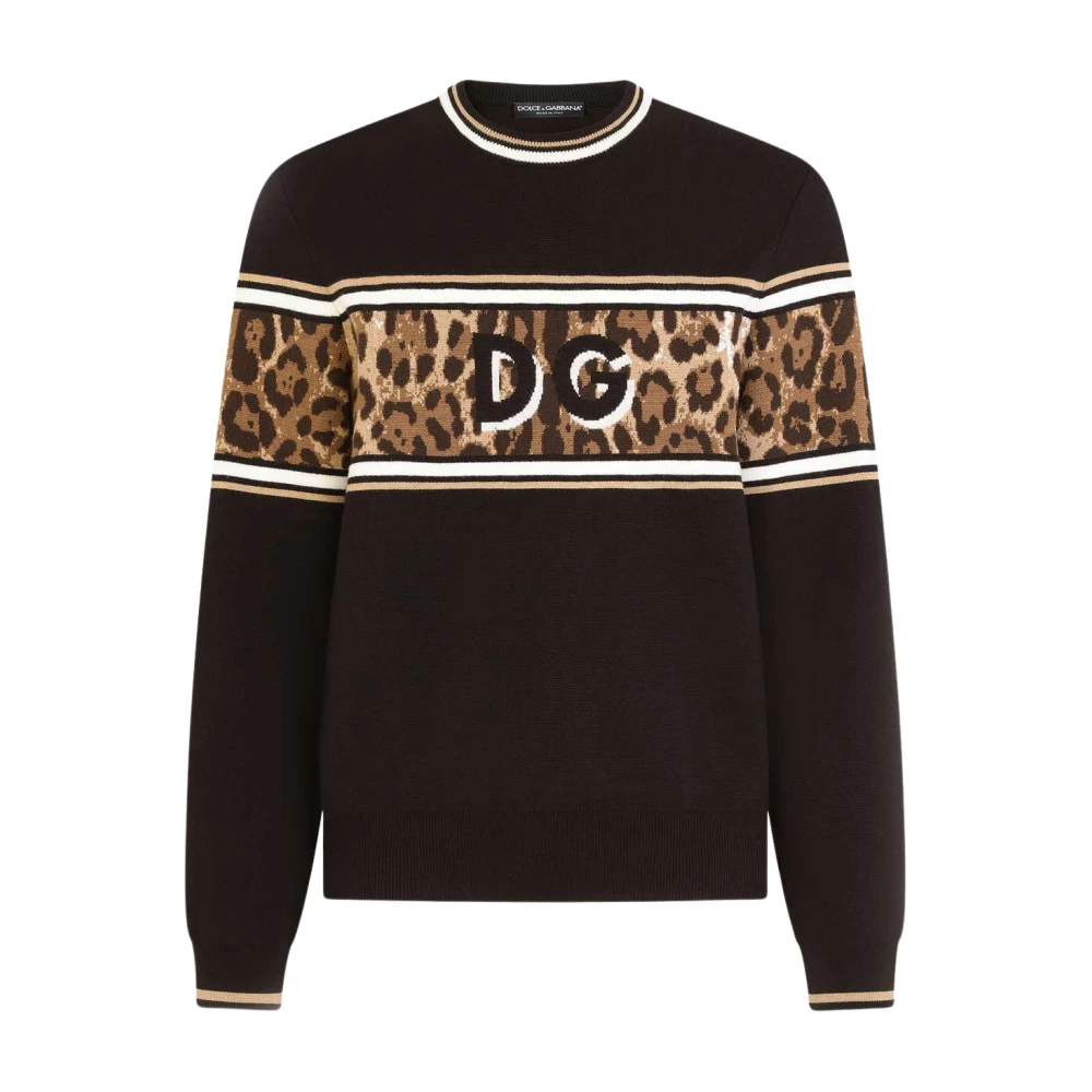 Dolce & Gabbana Trui met DG -logo Brown Heren