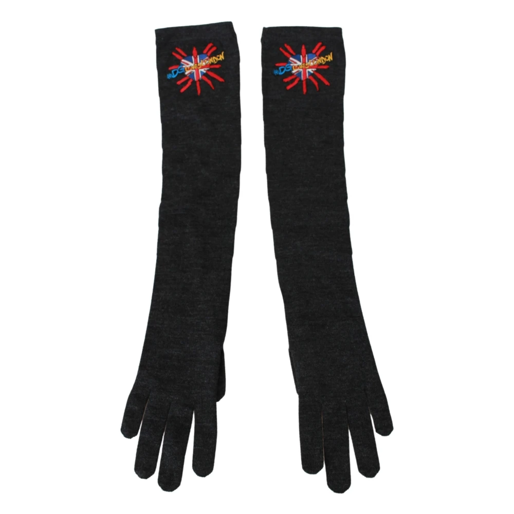 Dolce & Gabbana Women's Gray Gloves, One Size, Elbow Length Gloves