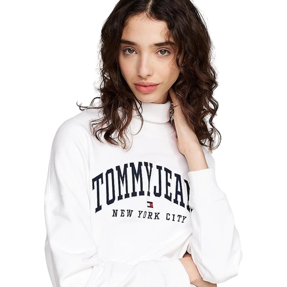 Tommy Hilfiger Witte Katoenen Sweaterjurk White Dames