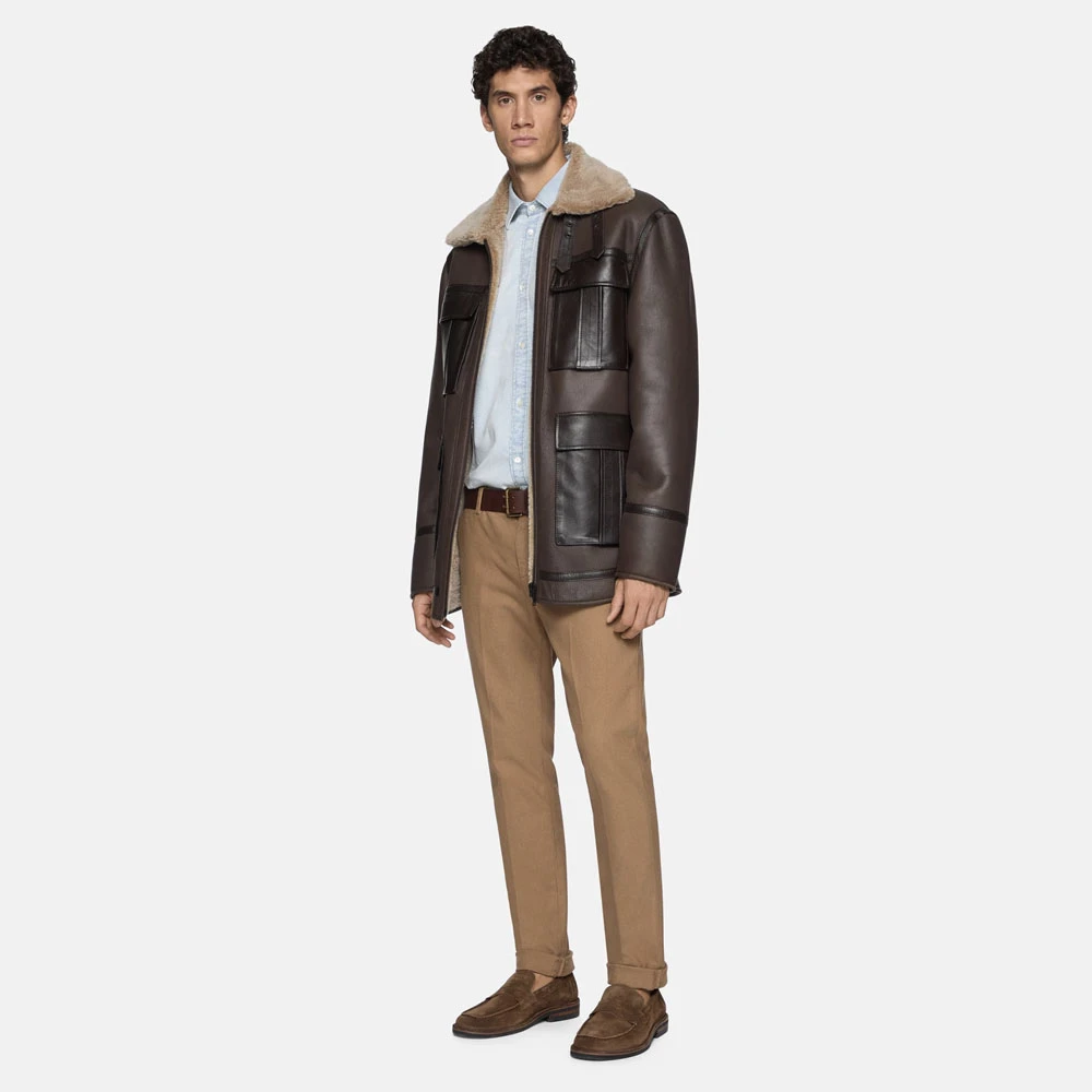 Dondup Gaubert Chinos met Subtiel Patroon Brown Heren