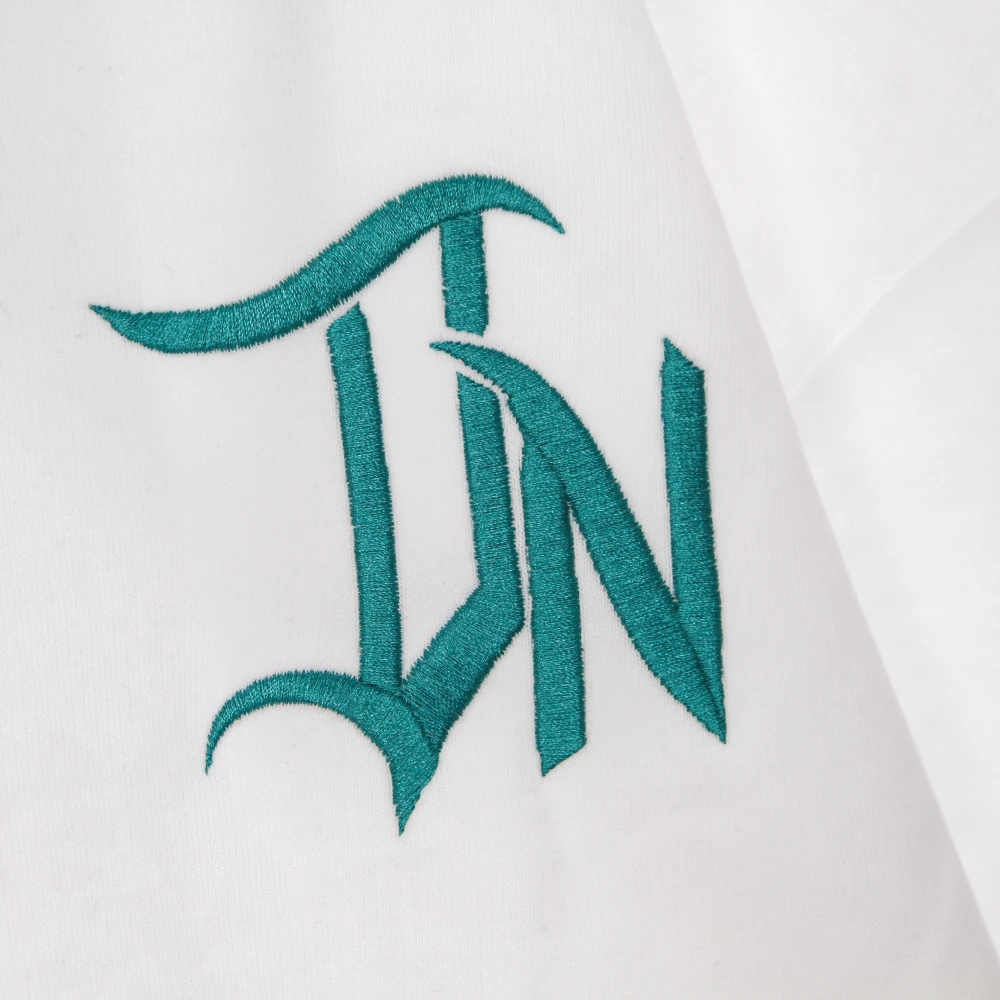 Dolly Noire Witte lichtgewicht hoodie met 3D-letters White Heren