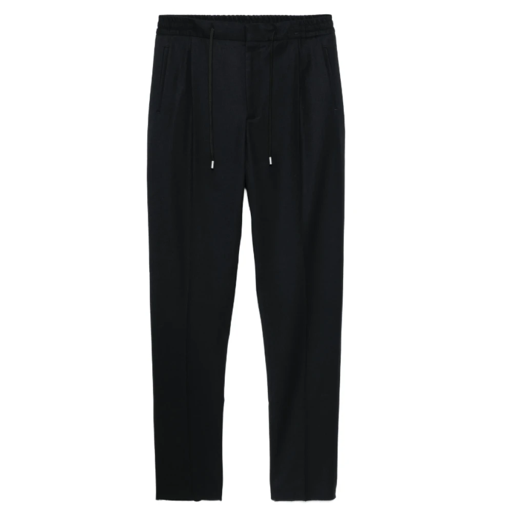 Lardini Navy Blue Wollen Plooi Broek Blue Heren