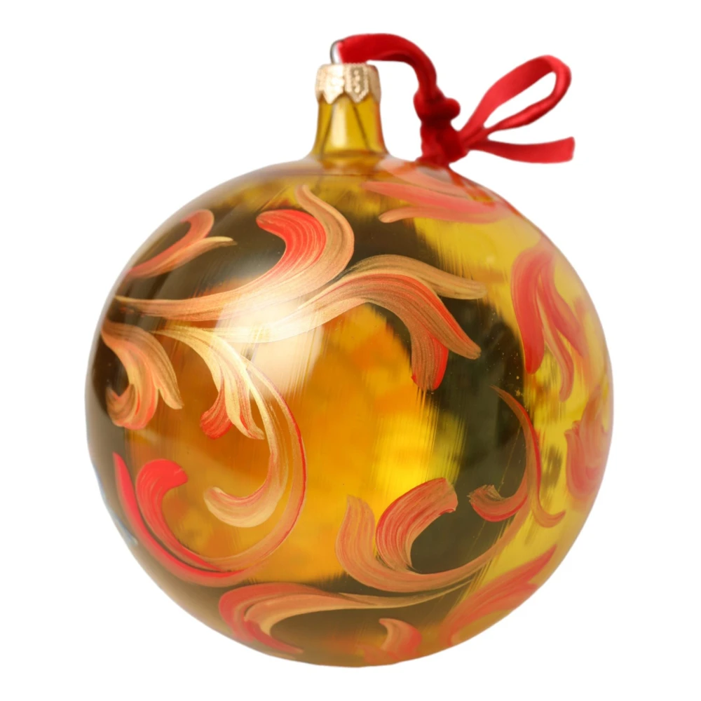 Dolce & Gabbana Goudkleurige Carretto Print Kerstornament Multicolor Unisex