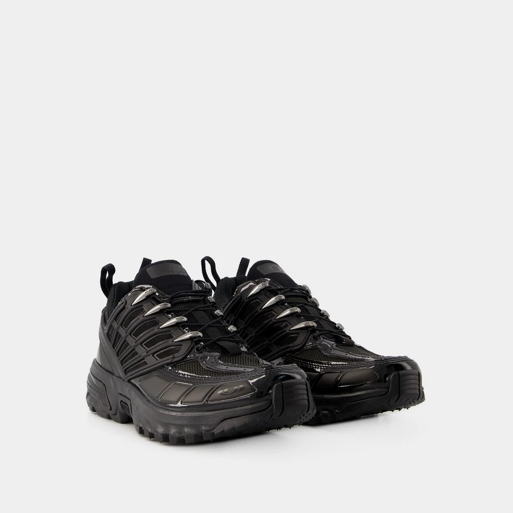 MM6 Maison Margiela Zwarte Polyester Sneakers met Rubberen Zool Black Heren