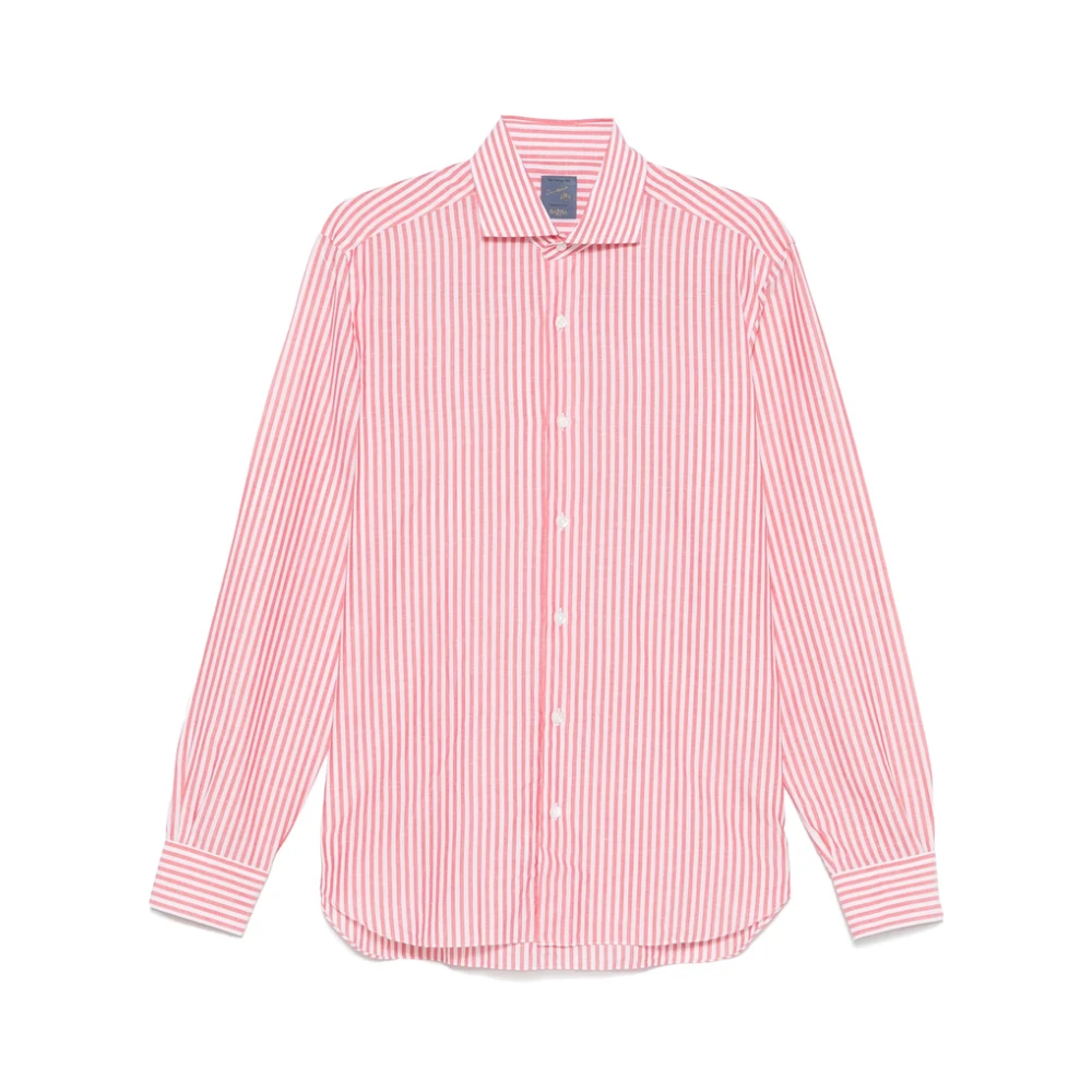 Barba Rode Button-Up Overhemd met Spreidkraag Red Heren