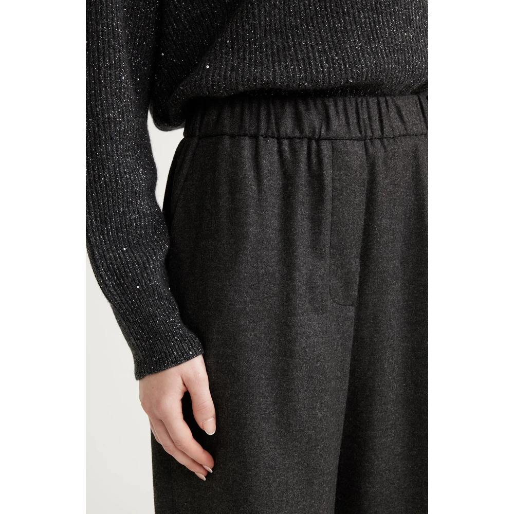 PESERICO Rechte cropped broek Gray Dames