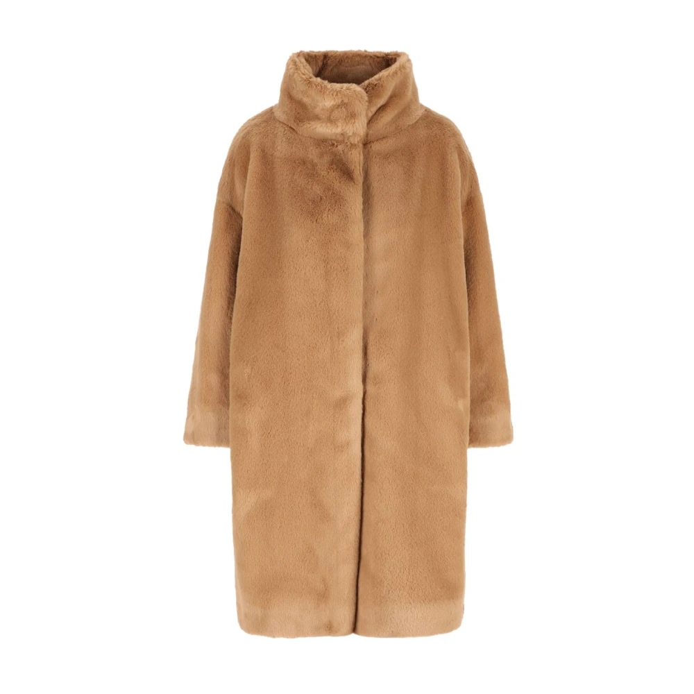 Herno Women's Beige Coat In Soft Faux Fur