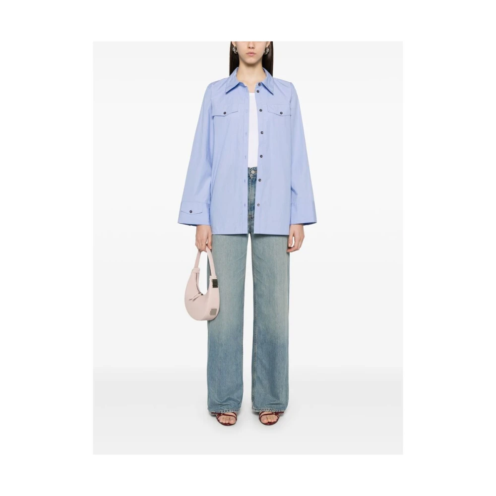BAUM UND PFERDGARTEN Korenbloemblauwe Button-Up Shirt met Klepzakken Blue Dames