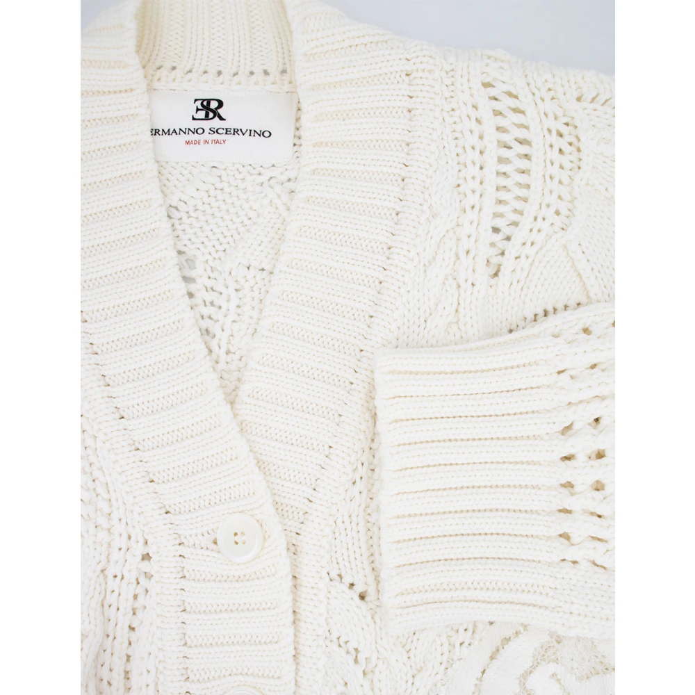 Ermanno Scervino Elegante Gebreide Vest Beige Dames