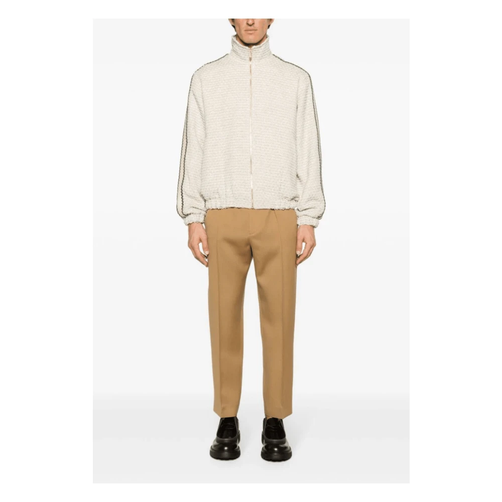 Lanvin Beige Wol Tapered Broek Beige Heren