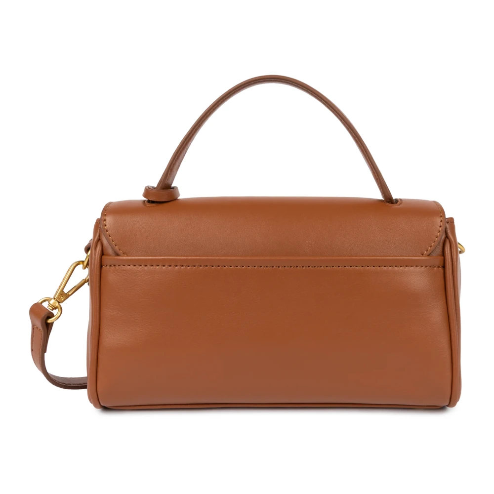 Lancaster Flap Handtas met Metalen Sluiting Brown Dames
