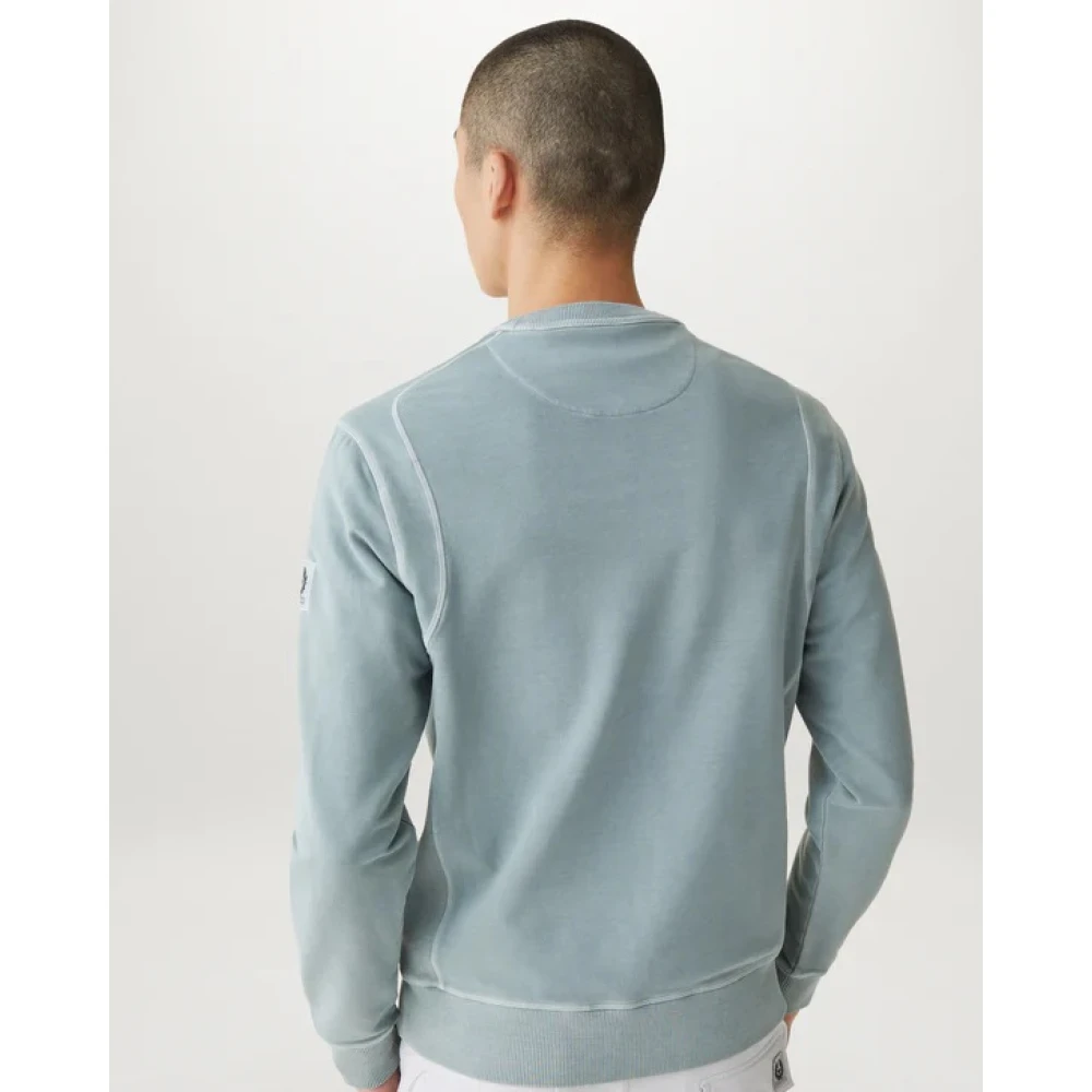Belstaff Gibe Lichtgewicht Fleece Sweatshirt in Staal Groen Green Heren