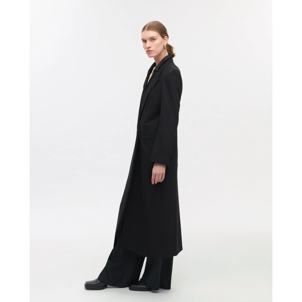 IVY OAK Maxi Blazerjas met Transformeerbare Stijl Black Dames