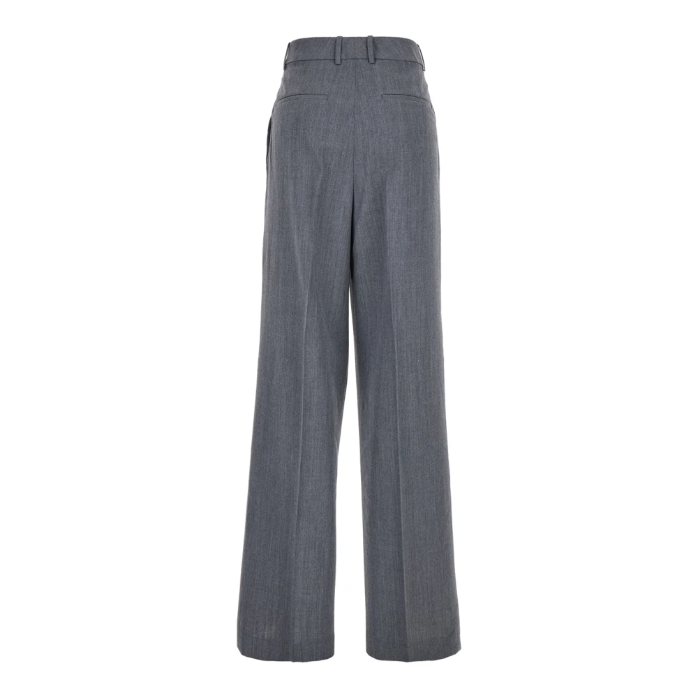 Róhe Grijze Wijde Pijp Dubbel Geplooide Broek Gray Dames