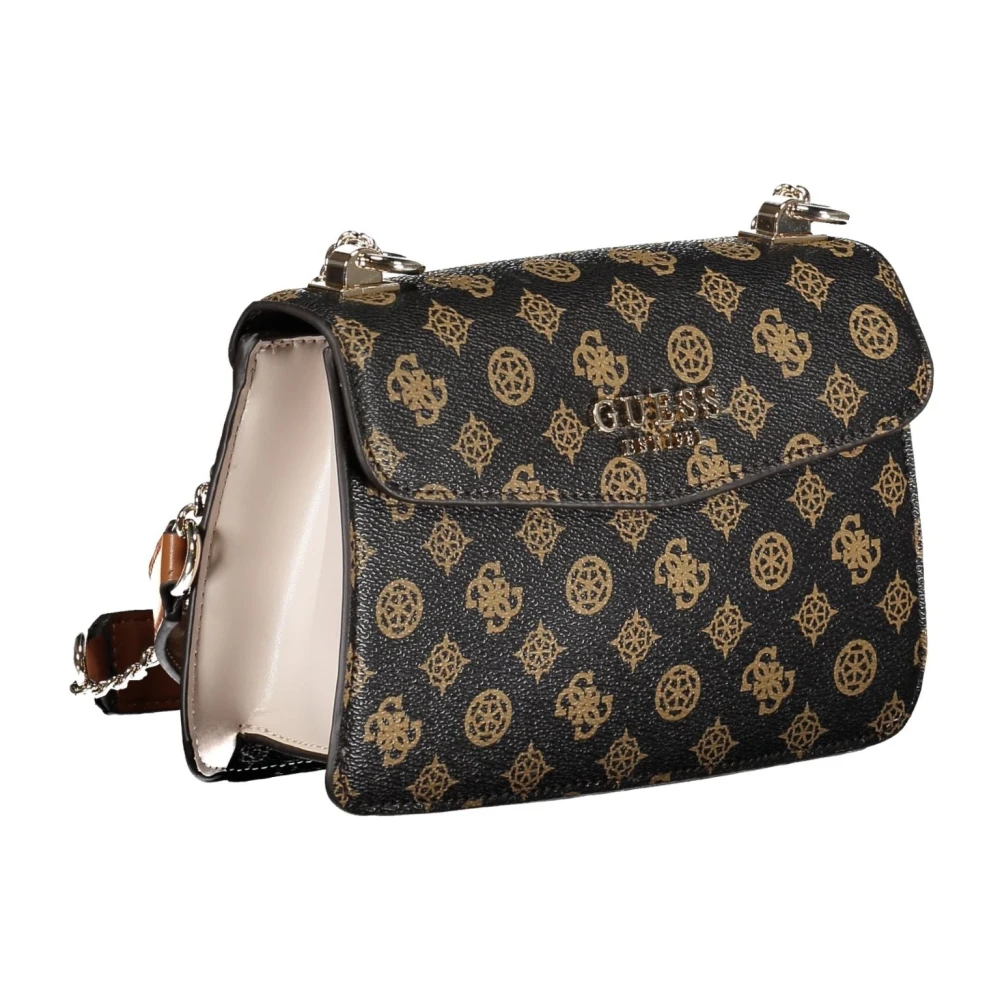 Guess Bruine Schoudertas met Kettinghandvatten Brown Dames