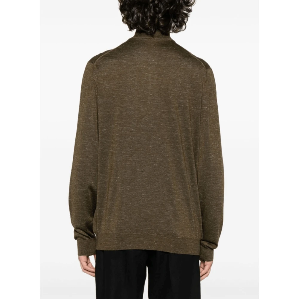 Kiton Groene Mélange High-Neck Trui Green Heren
