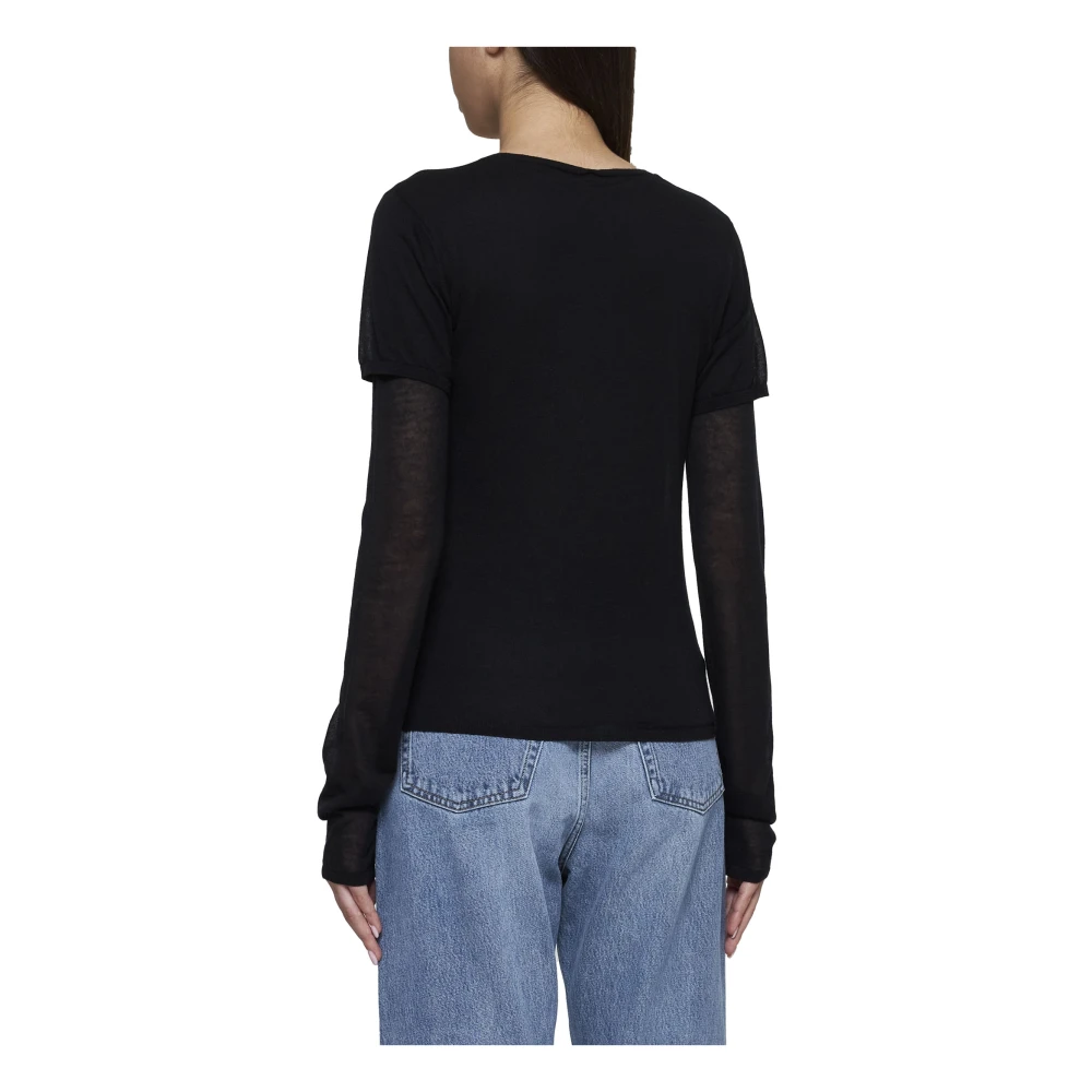 TotêMe Zwarte Crew Neck Gebreide Trui Black Dames