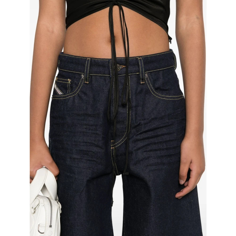 Diesel Blauwe Denim Knielange Shorts Blue Dames