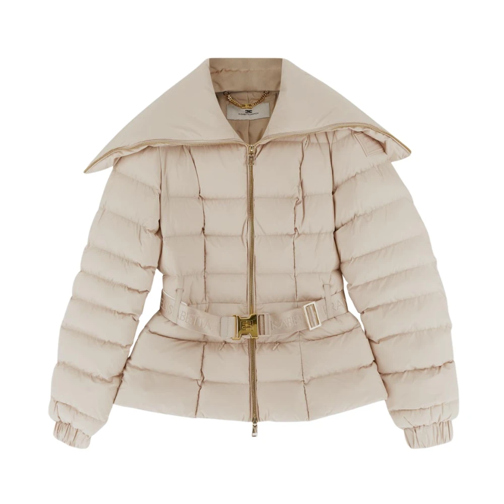 Elisabetta Franchi Donsjack voor dames Beige Dames