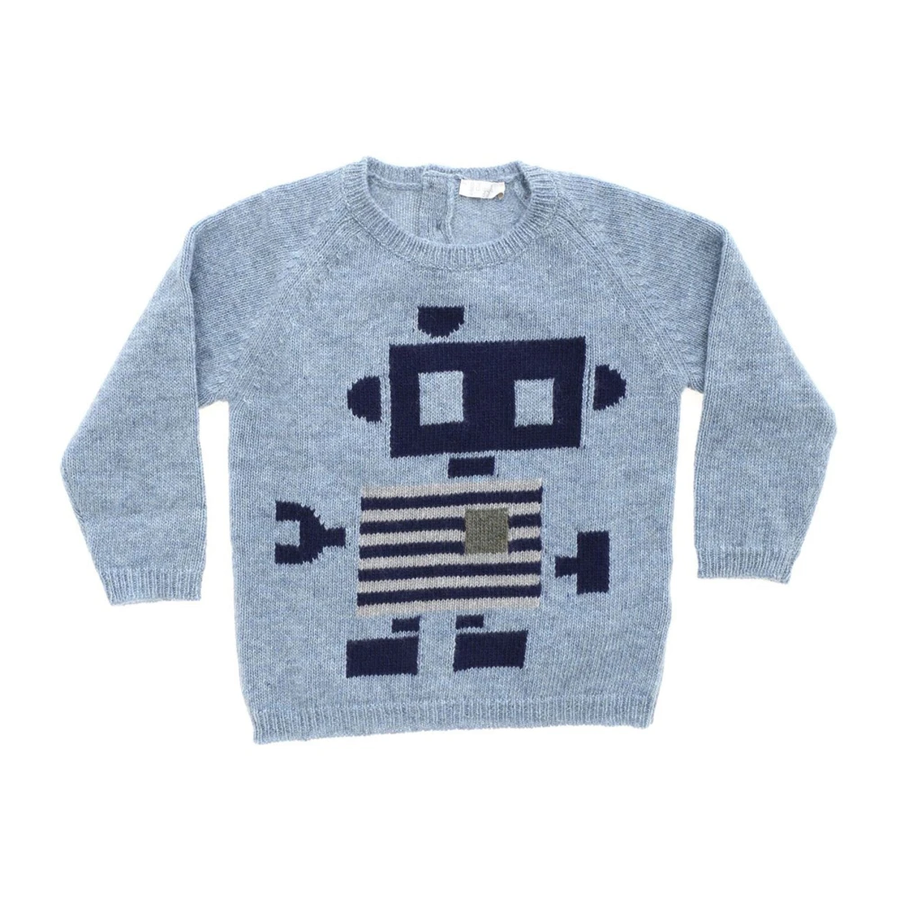 Il Gufo Boys Blue Kids Knitwear, 6 M, Pullover